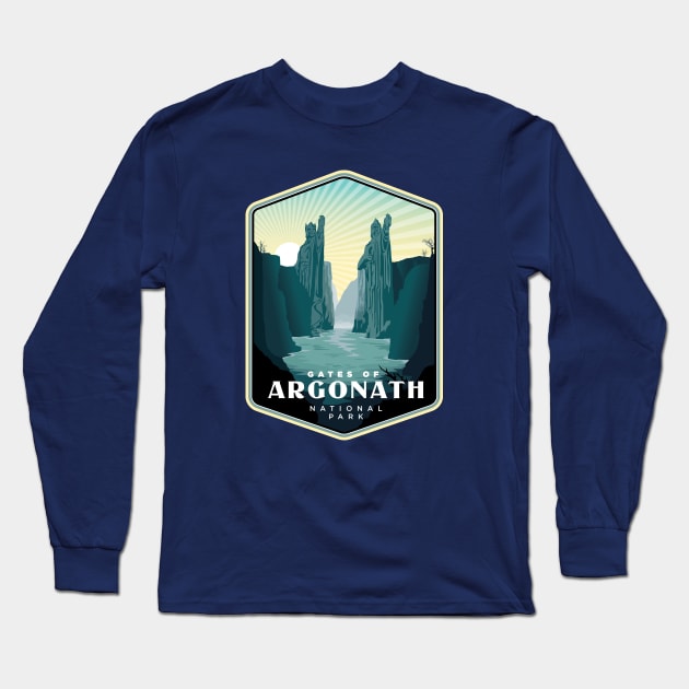 Gates of Argonath National Park Long Sleeve T-Shirt by MindsparkCreative